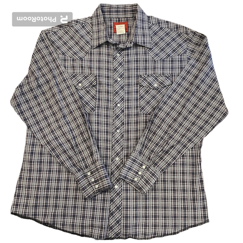 VTG Rustler Pearl Snap Western Button Down Men’s XL Plaid